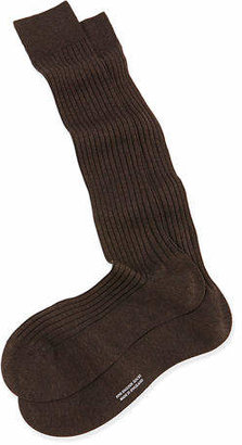 Pantherella Over-the-Calf Ribbed Lisle Socks