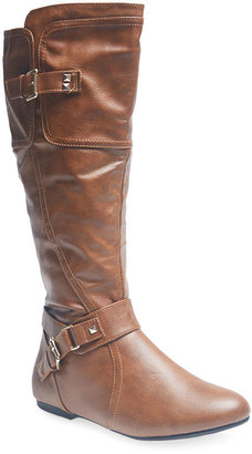 Wet Seal Stitched & Studded Tall Boots