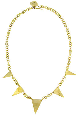 Made Tuthoka Triangle Spike Necklace, Gold
