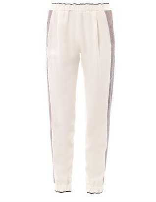 Fendi Python-stripe silk jogging trousers
