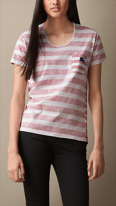 Burberry Faded Stripe Cotton Jersey T-Shirt