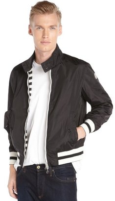 Moncler black 'Severin' reversible stripe bomber jacket