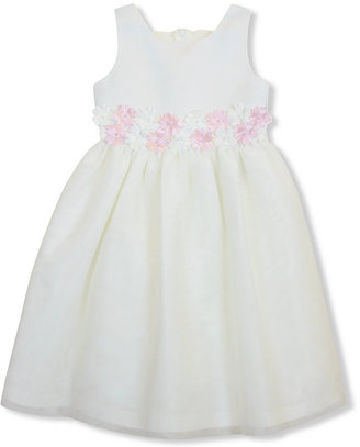 Jayne Copeland Girls' Floral Applique Flower Girl Dress