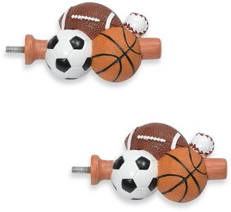 Bed Bath & Beyond White Decorative Window Hardware with Sports Finials