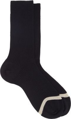 Maria La Rosa Striped-Toe Mid-Calf Socks