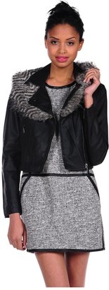 Romeo & Juliet Couture Pleather Jacket with Fur