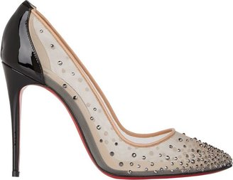 Christian Louboutin Crystal-Embellished Follies Strass Pumps-Nude