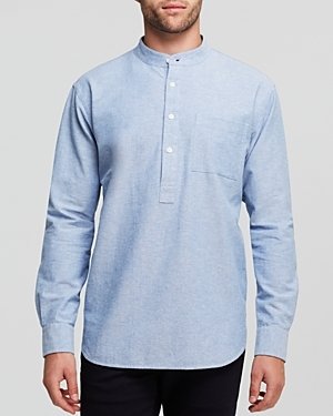 Jack Spade Robbins Mandarin Collar Half Placket Button Down Shirt - Slim Fit