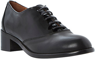 Bertie Lotini Leather Patent Contrast Lace-Up Oxford Shoes, Black