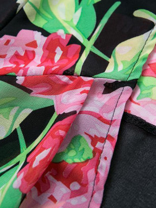 Choies Black Sunscreen Flower Kimono Coat With Tassels