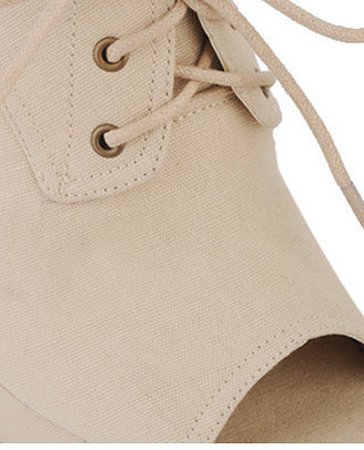 Forever 21 Lace-Up Canvas Wedges
