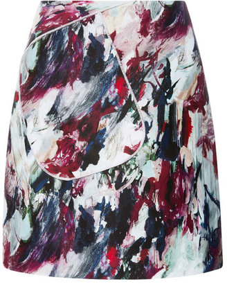 Carven Mikado Print A-Line Mini Skirt Multicolor