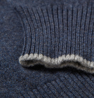 Doriani Suede Elbow-Patch Cashmere Sweater