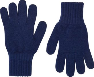 Drakes Contrast-Cuff Gloves-Blue