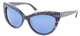 Juicy Couture 539 0807 Black Cat Eye Sunglasses Blue Lens