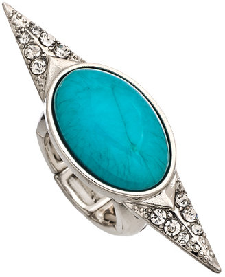 Blu Bijoux Silver Turquoise Spike Ring