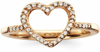 FINE JEWELRY 1/10 CT. T.W. Diamond14K Rose Gold-Plated Mini Heart Ring