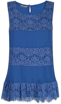 Darling Blue-Lace Tunic Top