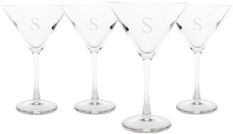 Cathy's Concepts Monogram Martini Glasses (Set of 4)