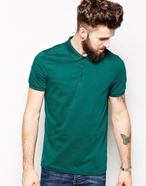 ASOS Polo Shirt In Jersey - Ponderosa pine green