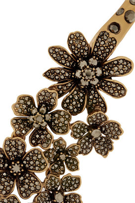 Oscar de la Renta Gold-plated crystal necklace