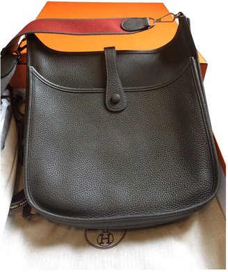 Hermes Grey Leather Handbag Evelyne