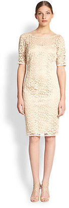 Laundry by Shelli Segal Metallic Embroidered Lace Dress