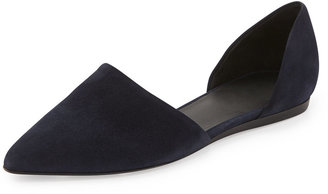 Vince Nina Two-Piece Suede Flat, Ink Navy