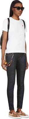 DSquared 1090 Dsquared2 Blue Beaded High-Waisted Skinny Jeans