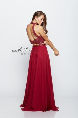 Milano Formals - Two-Piece Beaded Chiffon Dress E2178