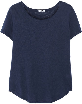 LnA Chelsea cutout linen and cotton-blend T-shirt