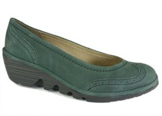 Fly London Womens teal Pace brogue court shoe