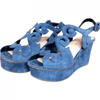 Prada Blue Suede Sandals