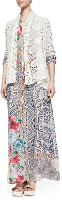 Johnny Was Collection Radiant Printed Button-Front Maxi Shirtdress