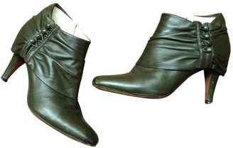 Michel Perry Green Leather Ankle boots