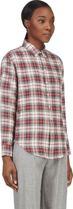 Band Of Outsiders Red Flannel Plaid Shirt