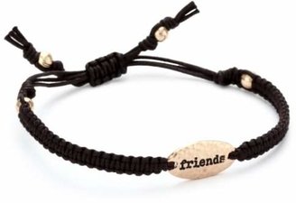Tai Rose Gold Plate with "Friends" Inscribed on Cord Bracelet