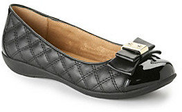 White Mountain Motel" Quilted Ballerina Flats - Black