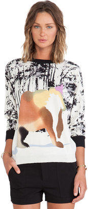 Tibi Forest Bear Print Sweater