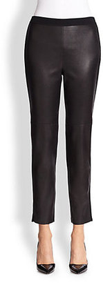 St. John Cropped Leather Trousers