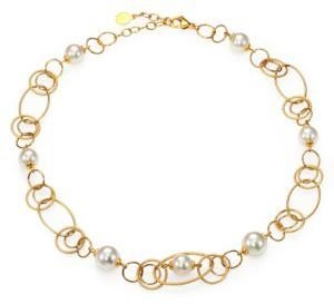 Majorica 10MM-12MM White Pearl Open-Link Necklace
