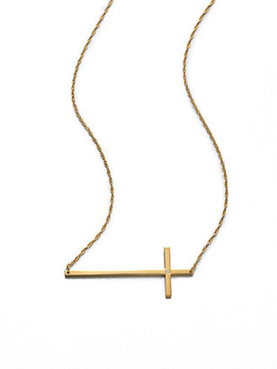 Jennifer Zeuner Jewelry Horizontal Cross Pendant Necklace