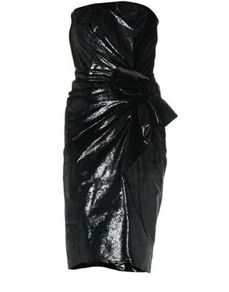 Lanvin Metallic velvet strapless dress