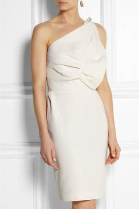 Roland Mouret One-shoulder Wool-blend Dress - Cream