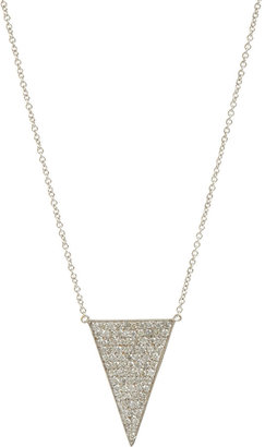 Jennifer Meyer Diamond & White Gold Triangle Pendant Necklace