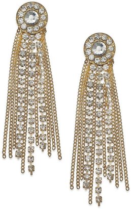 Alfani Gold-Tone Crystal Chain Fringe Drop Earrings