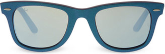 Ray-Ban Blue wayfarer sunglasses with mirrored lenses RB2140