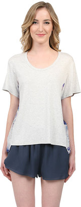 Mason by Michelle Mason Floral Inset Tee in Grey