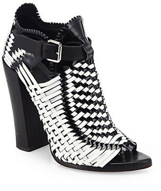 Proenza Schouler Woven Leather Ankle Boots