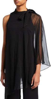 black chiffon overlay top